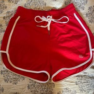 Tyc White and red high rise lounge shorts